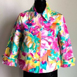 Ralph Lauren - Floral Trench Coat - Size M - EUC